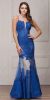 Main image of Spaghetti Straps Sequins Lace Mesh Long Prom Pageant Gown
